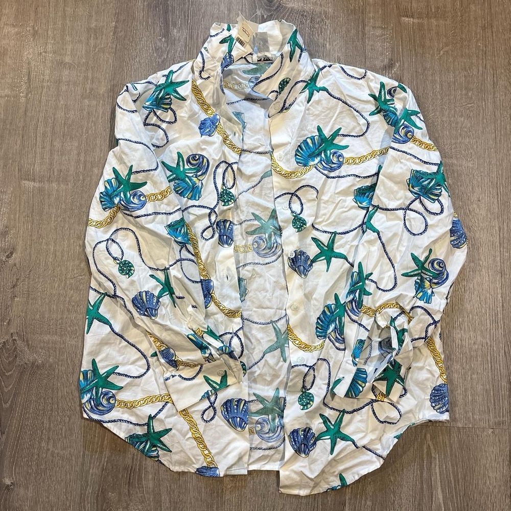 Vintage Talbots Mens Nautical Button Down Shirt. New never worn with tags
